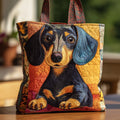 Autumn Patchwork Dachshund Quilted Tote 🐾🍂